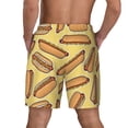 thumbnail image 3 of Sigee Hot Dogs Print Mens Swim Trunks with Compression Liner Quick Dry Swim Stretch Beach Shorts with Pockets,S-3XL, 3 of 7