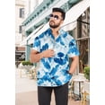 thumbnail image 2 of LA LEELA Men's Hawaiian Shirts Short Sleeve Button Down Shirt Mens Summer Shirts Casual Beach Vacation Hawaii Island Shirts for Men Funny 3XL Lapis, Floral, 2 of 5