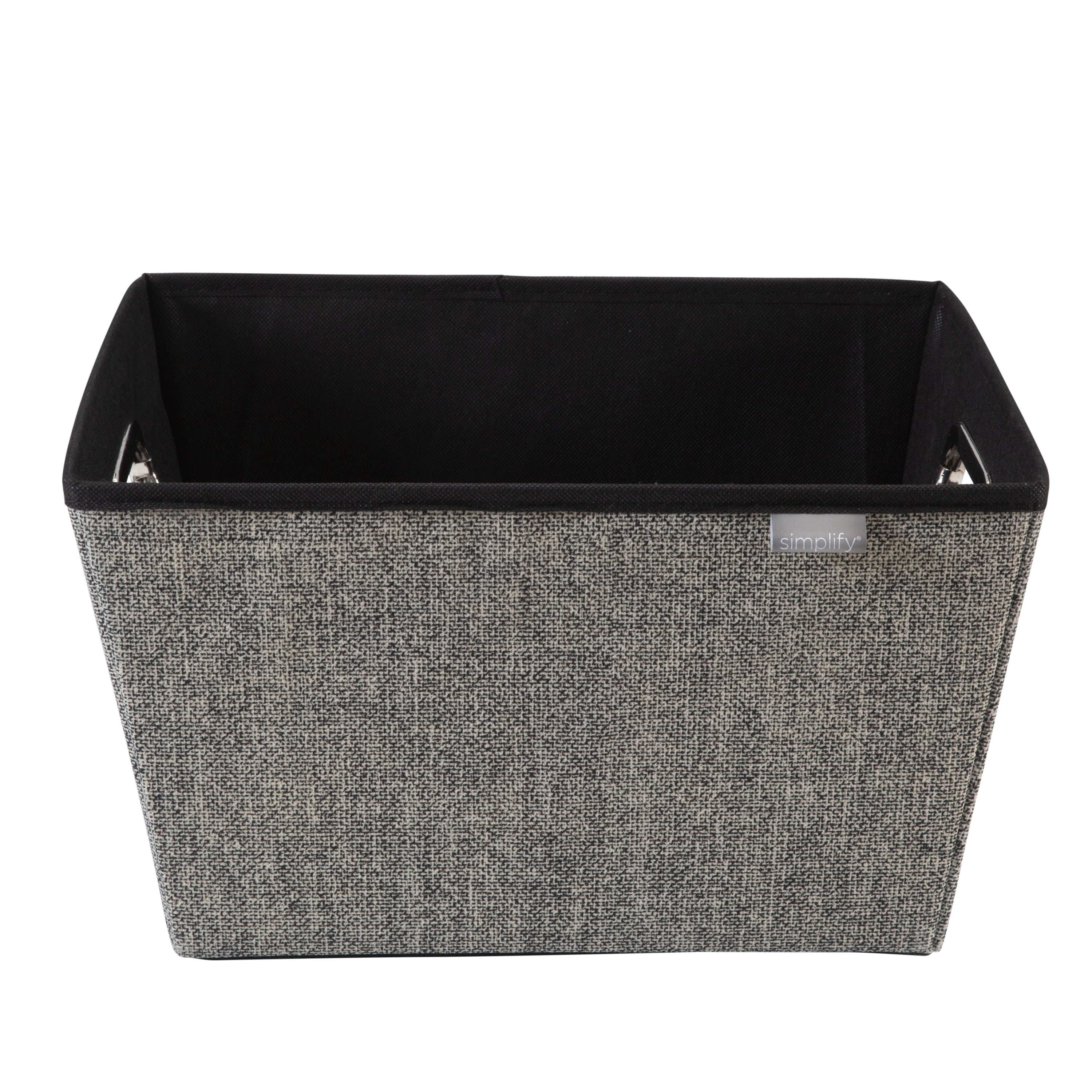 Simplify 4.32 Gallon Medium Grommet Plastic Storage Bins, Black