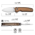 thumbnail image 6 of CIVIVI Mini Shakan Pocket Folding Knife with 2.48" Nitro-V Blade C20052F-3, 6 of 7