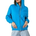 thumbnail image 3 of Qiylii Women's Solid Color Hoodies,Long Sleeve Plush Lined Loose Zip Up, 3 of 5