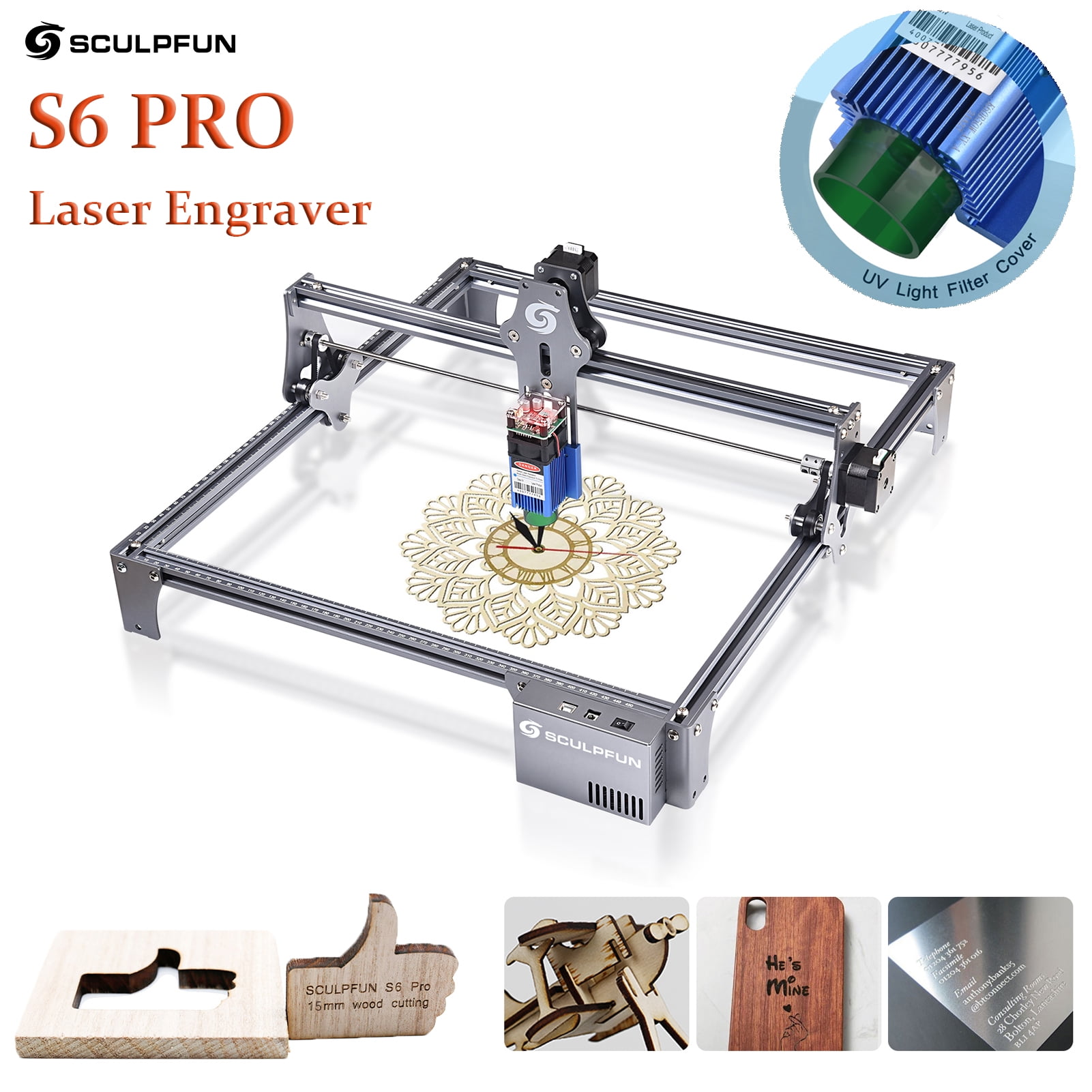 3W DIY Computer Laser Engraver Wood Leather Laser Cutter Marking Machine 