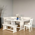 thumbnail image 5 of Sime 4pc Breakfast Nook Set, Dining Table and Corner Bench, White, 5 of 7