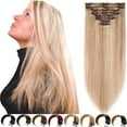 thumbnail image 2 of SEGO Clip in Hair Extensions Human Hair 100% Real Remy Hair 10-24 inch Full Head Thick Hair Pieces Silky Straight Balayage Hair Cleanrance, 2 of 9