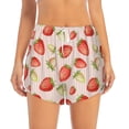 thumbnail image 2 of Balery Strawberries Pantalones cortos deportivos para mujer con forro y dos bolsillos, elásticos, para entrenamiento, gimnasio, yoga-XX-Large, 2 of 7