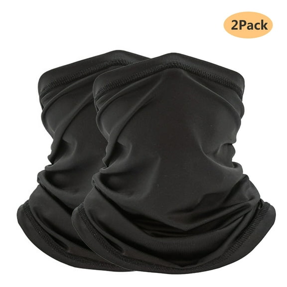 2 Pack Cooling Face Mask Men Women Sun Protection Lightweight Breathable Mask for Cycling Hiking Running Black