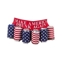Beer Belt,Fourth of July American Patriotic Beer Gift For Men,6 Pack Insulated Beer Holder, Novelty USA Beer Soda Can Holster.Beer Accessories For White Elephant Party Festival Holiday Game Night