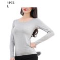 thumbnail image 2 of Guardurnaity Ropa interior térmica femenina de manga larga con cuello redondo, camisa de invierno para oficina, escuela, ropa interior para dormir, Prendas para la parte del cuerpo 1Pc Gris L, 2 of 6