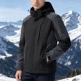 thumbnail image 4 of Men's Color Block Windbreaker Jacket Zip Up with Hood, Windproof Coat with Pockets, Versatile Outdoor Outerwear for Mountaineering Sports, 4 of 10