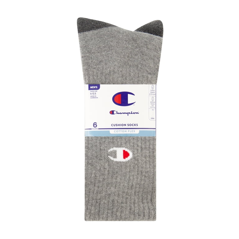 Champion Men's Crew Socks with Half Terry Cushion, 6-Pack photo 2