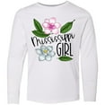 thumbnail image 3 of Inktastic Mississippi Girl Magnolia Flowers and Leaves Long Sleeve Youth T-Shirt, 3 of 5