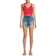 thumbnail image 2 of Madden NYC Junior' Cropped Mixed Tank Top with Fringe, 2 of 5