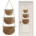 thumbnail image 1 of Cesta Almacenamiento Cuerda Algodón Pared 3 Capas Montada en para Flores Sala Estar Baño, 1 of 9
