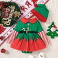 thumbnail image 2 of Christmas Elf Costume for Infants Christmas Jumpsuits with Hat Christmas Girls Matching Set Newborn Christmas Costume for Babies 3-6 Months, 2 of 9