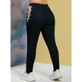 thumbnail image 3 of Rosegal Women's Lace Up Side Plus Size Skinny Pants, 3 of 5