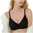 thumbnail image 3 of Fatuov Bras for Women Wireless Push-Up T-Shirt Bralette Solid Color Seamless Underwear for Home Soft Bras 36A, Black, 3 of 5