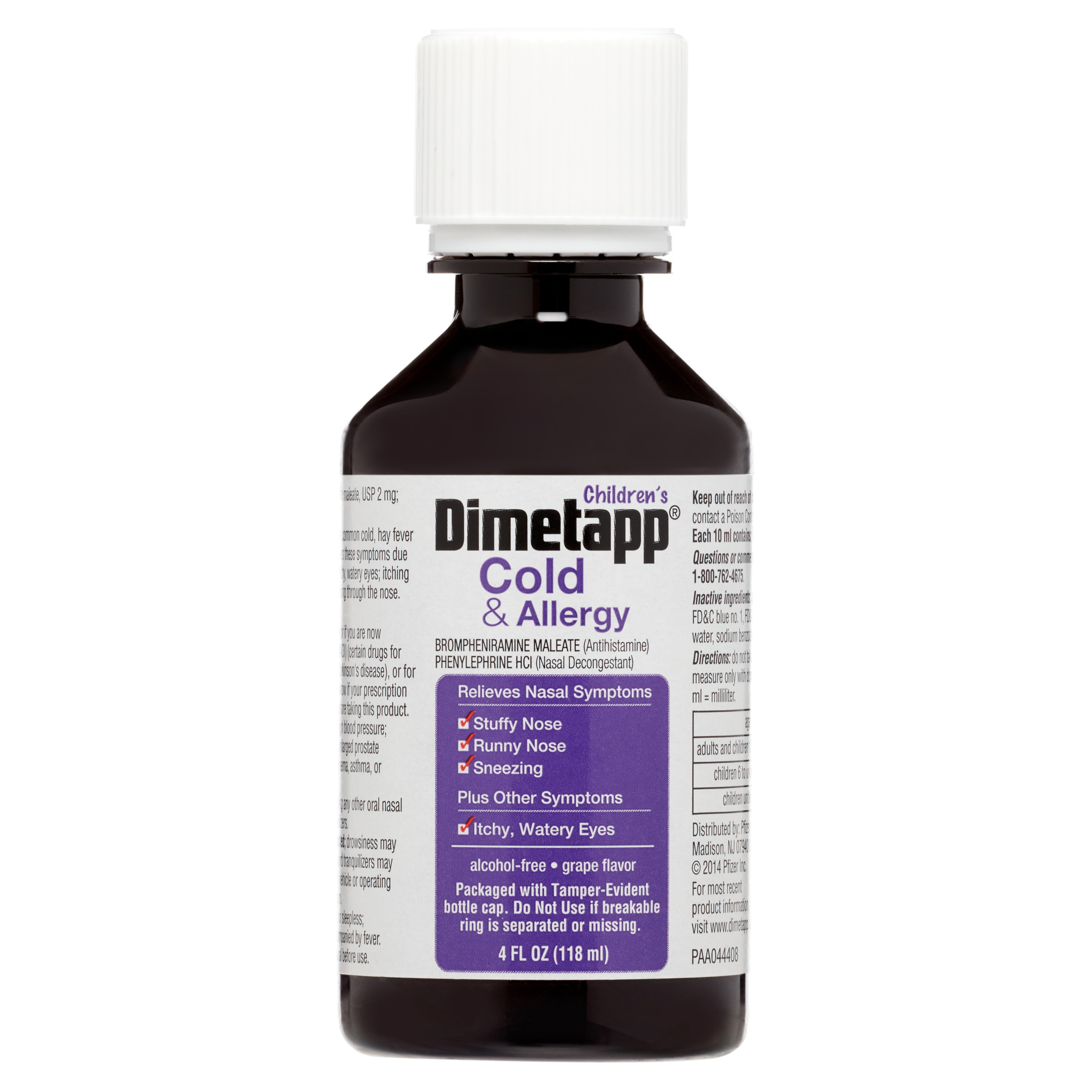 Children's Dimetapp Cold and Allergy, Antihistamine, Alcohol-Free, Liquid Syrup, Grape Flavor, 4 oz. - image 10 of 14