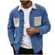 thumbnail image 2 of pstuiky camisa de manga larga para hombre, Chaqueta tipo cárdigan de manga larga con solapa y bloques de color para hombre Tops casuales para hombres l, 2 of 5