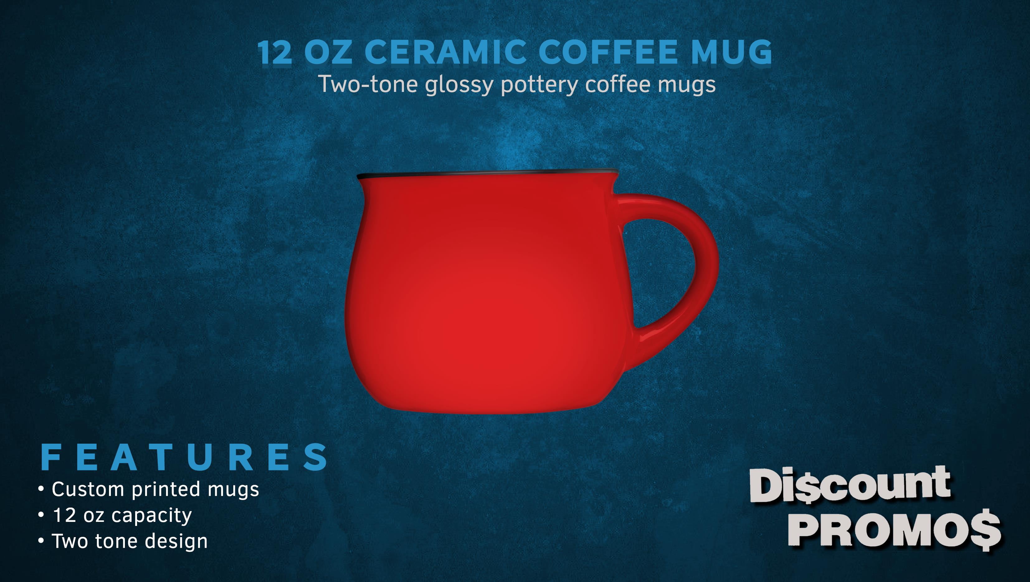 Glazed Campfire Coffee Mugs 12 oz. Set of 10, Bulk Pack - Perfect for Coffee, Tea, Espresso, Hot Cocoa, Other Beverages - Red