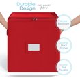 thumbnail image 3 of Hearth & Harbor Small Christmas Ornament Storage Box - Fits up to 64 Holiday Ornaments - Red Fabric Cube, 3 of 7
