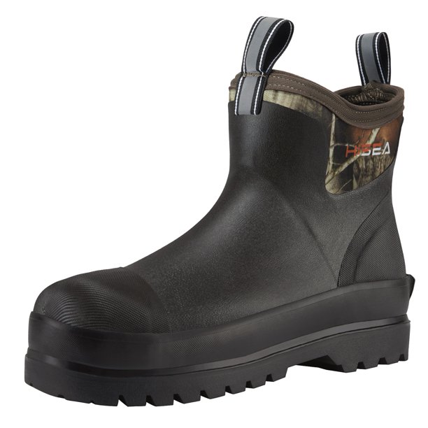 HISEA Men's Work Boots Chelsea Rain Boots Waterproof Muck Garden Boots