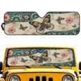 thumbnail image 2 of Uorisanigo Windshield Sun Shade for Jeep Wrangler TJ JK JKU 1997-2018 Foldable 1 Piece Blue Mandala Butterfly Car Sunshade for Jeep, UV Protection Sun Visor Protector, 2 of 7