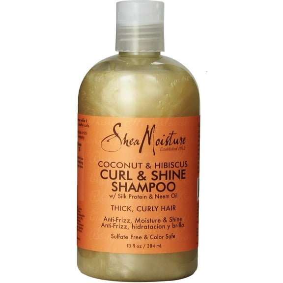 Shea Moisture Curl & Shine Shampoo, Coconut & Hibiscus 13 oz (Pack of 4)