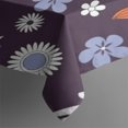 thumbnail image 3 of Darkpurple Daisy Flower Orange Petals Pattern Rectangle Tablecloth 60"x84",Waterproof Polyester Rectangle Table Cloth, Wipeable Spillproof Polyester Tablecloth for Dining, Camping, Indoor and Outdoor, 3 of 5
