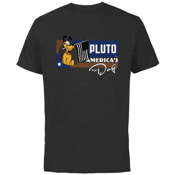 Disney 100 Pluto America’s Top Dog Flag Retro Vintage D100 - Short Sleeve Cotton T-Shirt for Adults - Customized-Black