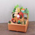 thumbnail image 5 of Wooden Music Box Holiday Gifts Music Box Figurine for Office Fireplace Party, 5 of 5