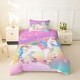 thumbnail image 2 of Erosebridal Kawaii Unicorn Kids Twin Bedding,Dreamy Princess Style Duvet Cover Set For Girls,Reversible Pink 2 Pieces,No Comforter, 2 of 6