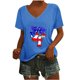 thumbnail image 1 of Camisetas de Cuello Redondo Impreso Gradiente de las Mujeres, Manga Corta Casual Top para el Uso Diario, 1 of 8