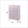 thumbnail image 6 of Chests & Wardrobes: Modern High Gloss Pink 5-Drawer Chest | Pink | Metal,Synthetic Wood, 6 of 11