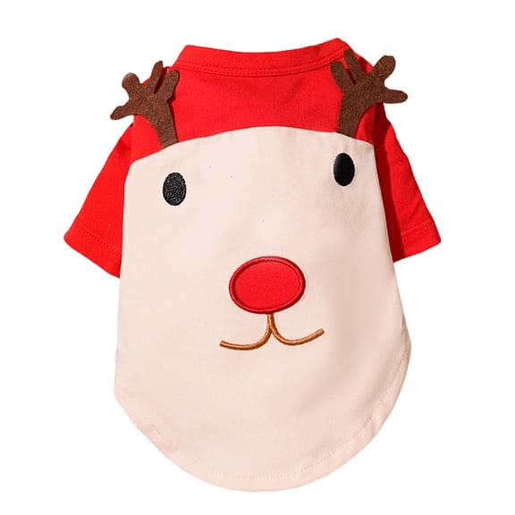 Pet Winter Santa Costume Warm Cozy Holiday Cosplay Outfit for All Dog Breeds and Cats White S