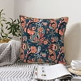 thumbnail image 2 of DouZhe Velvet Decorative Throw Pillow Covers Set of 2, Soft Square Cushion Cover with Invisible Zipper Paisley Flower Zentangle Printing, 18"x18", 2 of 7