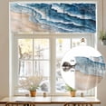 thumbnail image 7 of Abstract Waves Valances for Windows, 42 x 12in, Spray Blue White Ocean Seaside Watercolor Rod Pocket Kitchen Valance Curtain Light Filtering Window Treatments for Living Room Bedroom, 1 Panel, 7 of 7