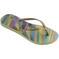 thumbnail image 3 of Havaianas Women's Slim Iridescent Flip Flop Sandals, Lime Green, Size 11/12, 3 of 5