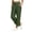 1# Army Green, variant on Linen Pants Women Petite Casual Straight Leg Pants Ladies Elastic Waist Pull On Trousers with Pockets