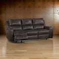 thumbnail image 6 of Benjara Elle 82 Inch Sofa, Power Recliner, Cushioned Seating, Brown Real Leather, 6 of 6