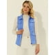 thumbnail image 3 of Allegra K Chaqueta con cremallera y bolsillos sin mangas Anorak Utility Chaleco para mujer Azul XS, 3 of 5