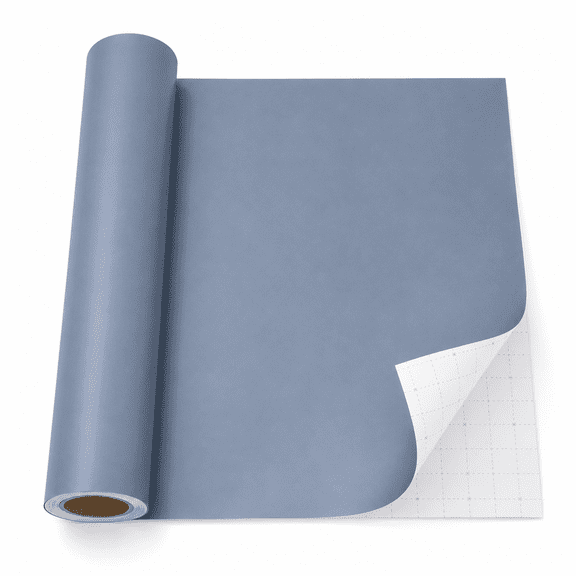 Gray Blue Wrapping Paper Roll, 17 in x 33 ft Matte Pearl Finish Gift Wrap with Cutting Gridlines for Birthdays, Weddings and Showers