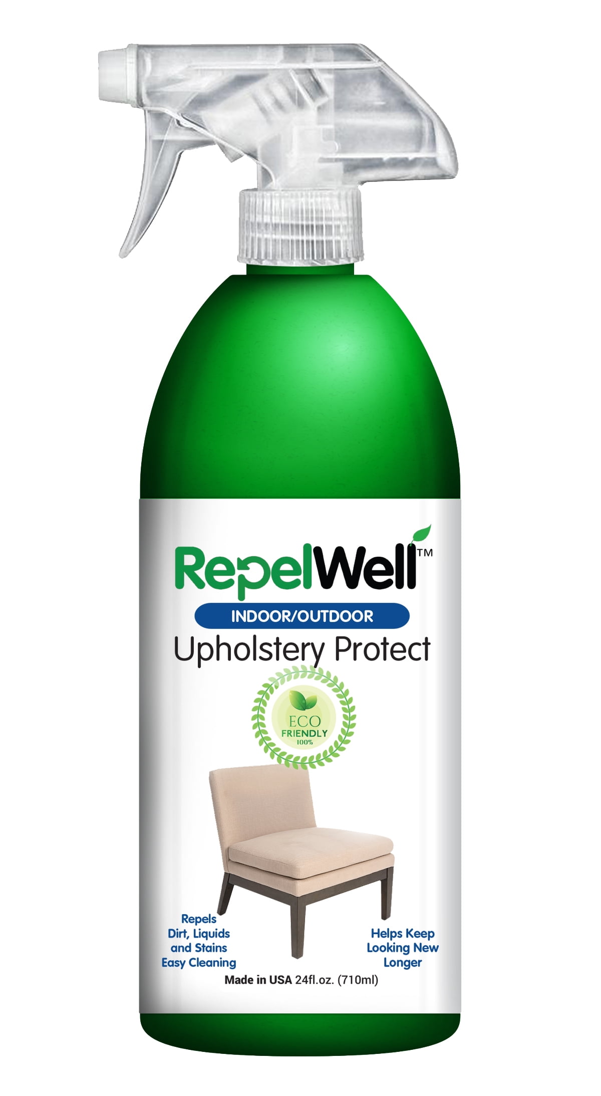 Repelwell Upholstery Protect Stain Water Repellent Spray 24oz Eco Friendly Pet Safe Spray Keeps Your Fabric Leather Suede Upholstery Looking Like New Walmart Com