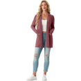 thumbnail image 6 of JWD Women's Open Front Cardigan with Pockets Long Sleeve Lightweight Casual Sweater Red XL, 6 of 6