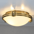 thumbnail image 6 of Modern Gold Flush Mount Ceiling Light 12'' Brass Ceiling Light White Glass Shade, 6 of 11
