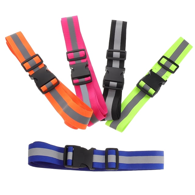 WHAMVOX 5Pcs Reflective Girdle Elastic Cloth Night Visibility Reflective Band for Running Outdoor Activities