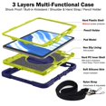 thumbnail image 6 of Case for iPad mini 5/mini 4/mini 3/mini 2/mini 1,Heavy Duty Rugged Shockproof Anti-fall Protective Case Cover with Rotating Kickstand, Carrying Shoulder Strap, Handle Hand Strap,A, 6 of 9