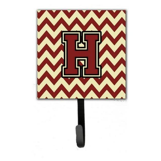 Carolines Treasures CJ1061-HSH4 Letter H Chevron Maroon & Gold Leash or Key Holder