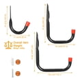 thumbnail image 5 of Ganchos multiusos para uso intensivo, ganchos de pared multiusos para almacenamiento en garaje, perfectos para colgar escaleras, bicicletas y kayaks, construcción de acero galvanizado, fácil, 5 of 5