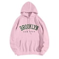 thumbnail image 2 of Pink Womens Fall Tops Women's Long Sleeve New York Letter Printed Hoodie Hoodie Hoodie Sweaters for Women, 2 of 5