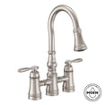 thumbnail image 2 of Moen S73204 Weymouth 1.5 GPM Bridge Pull Down Kitchen Faucet - Bronze, 2 of 7